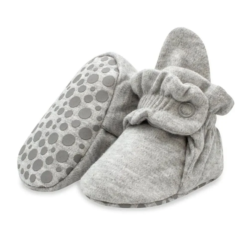 Zutano Cotton Gripper Bootie, Heather Gray, Size 6M